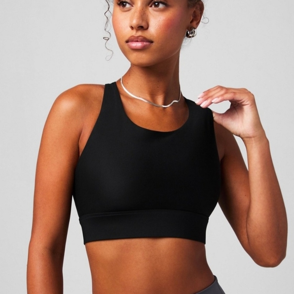 Fabletics Black High-Neck Tank Bra Top
